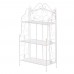 WHITE BASKET WEAVE BAKERS RACK