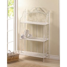 WHITE BASKET WEAVE BAKERS RACK WHITE BASKET WEAVE BAKERS RACK